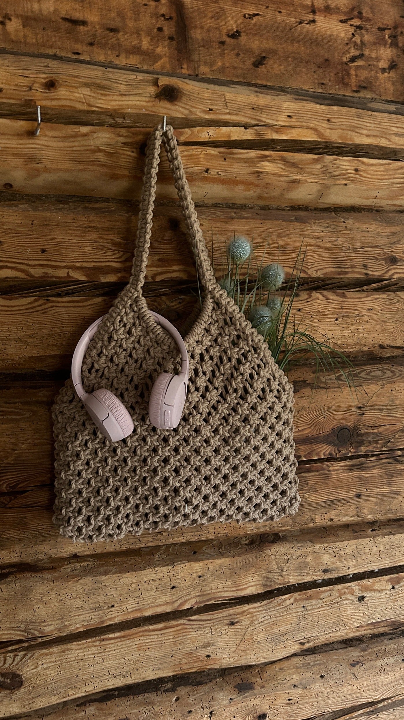 Macrame bag (color: sand)