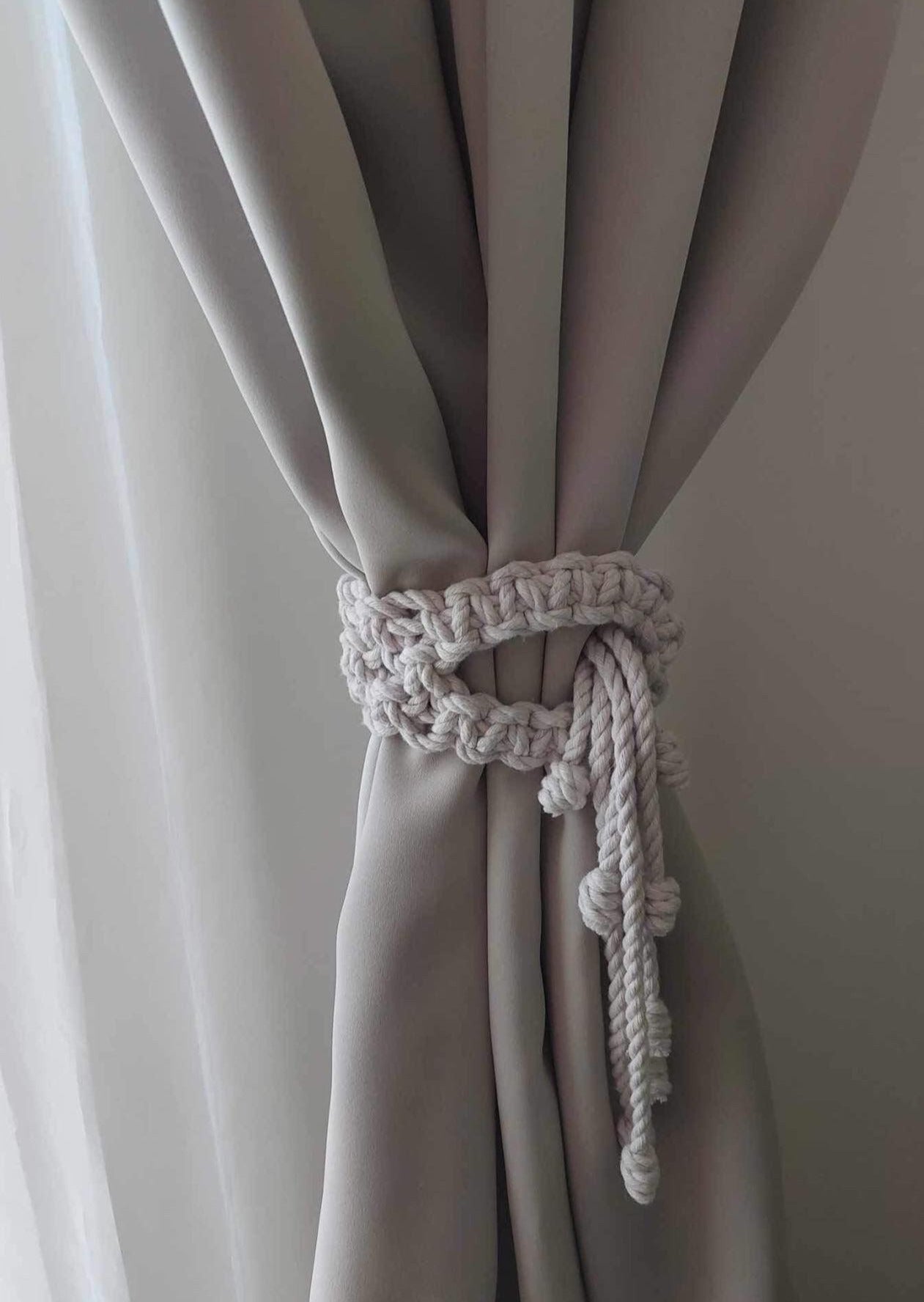 Macrame curtain holder 2 pcs (color: moonlight)